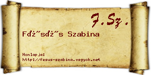 Fésüs Szabina névjegykártya